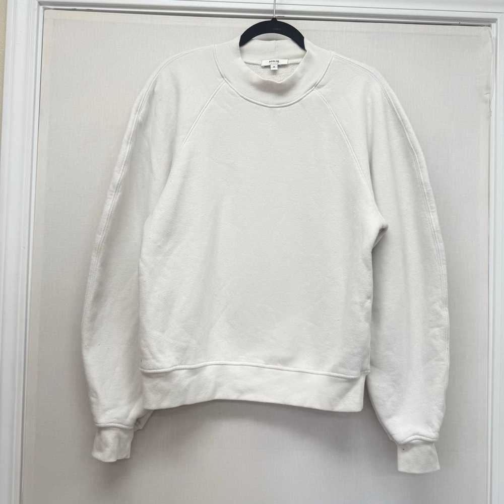 Women's AGOLDE Off White Mock Neck Raglan Sweatshirt M